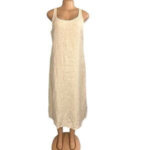 Eileen Fisher Sleeveless White Linen Maxi Dress